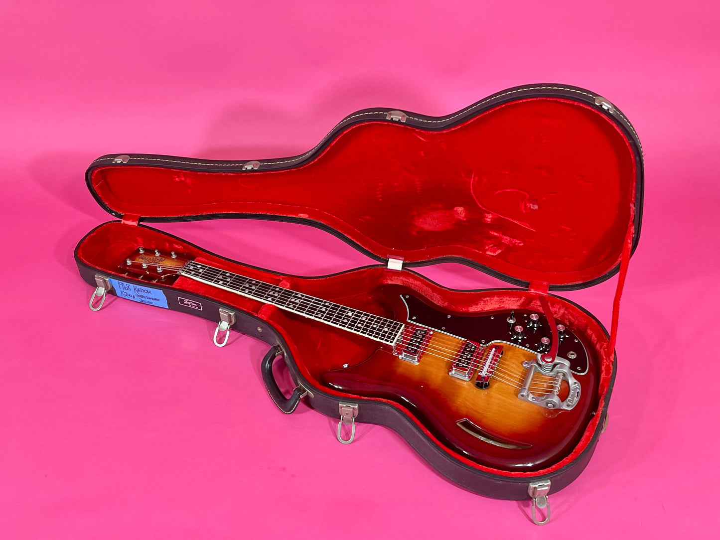 1968 Kustom K-200 Deluxe Rare Cherry Sunburst with Matching Headstock! 100% original