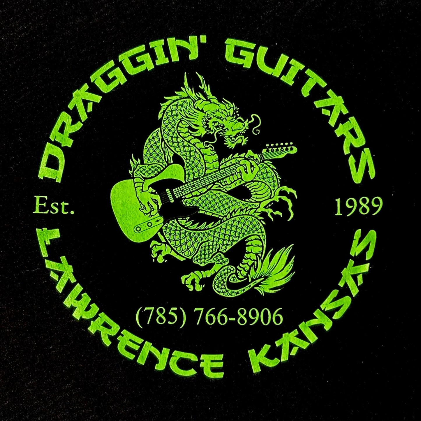 Draggin' Guitars OG Blackguard T-shirt Sublime Green print