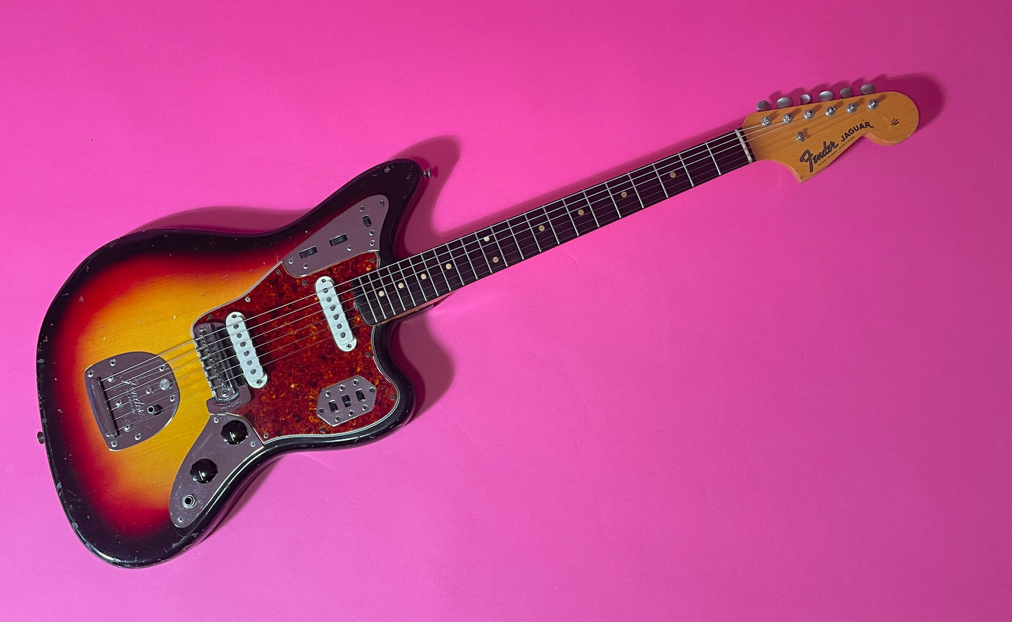 1964 Fender Jaguar 3-Color Sunburst Clay Dots