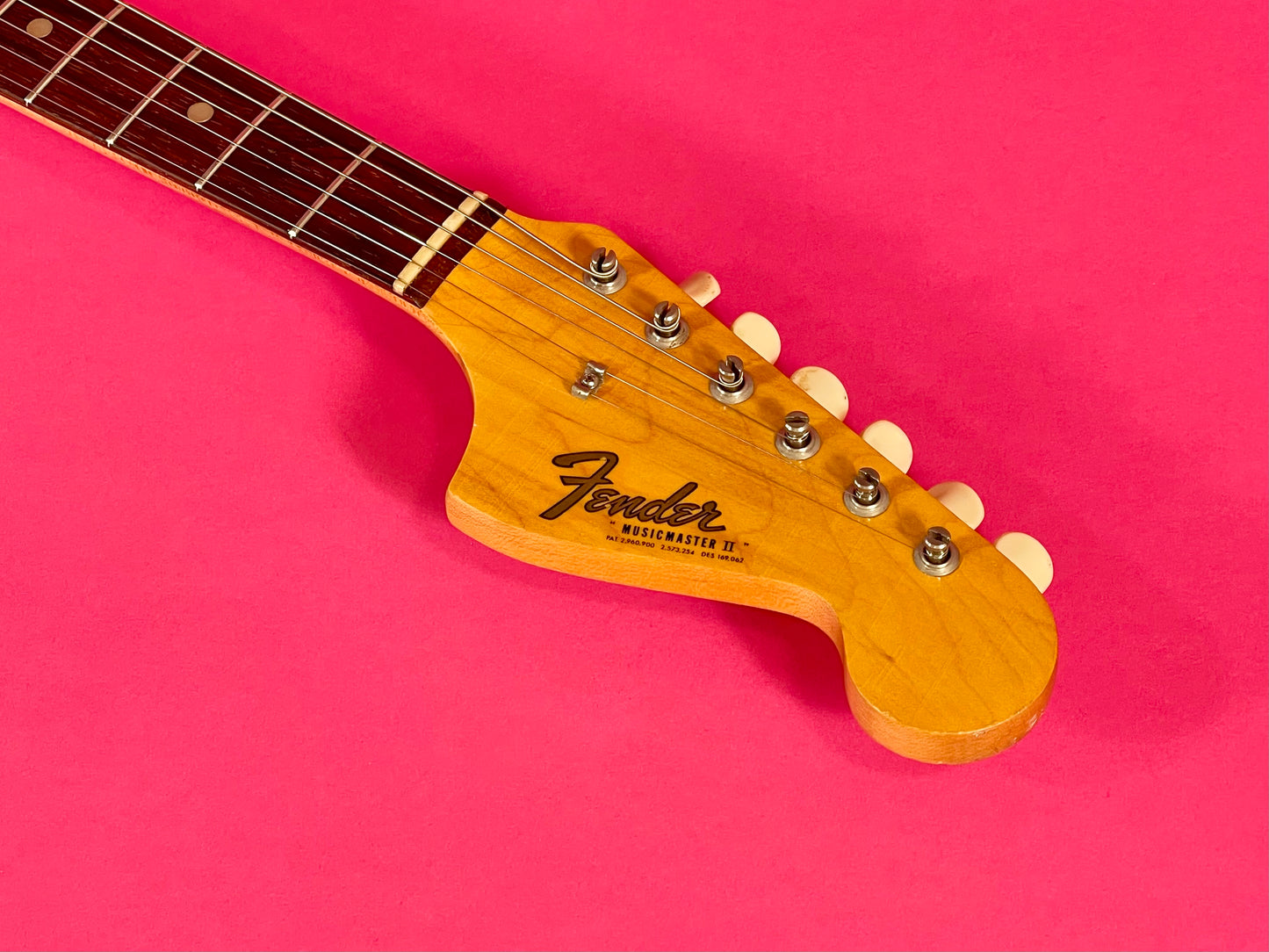 1966 Fender Musicmaster II Daphne Blue near mint condition, early small-ball headstock