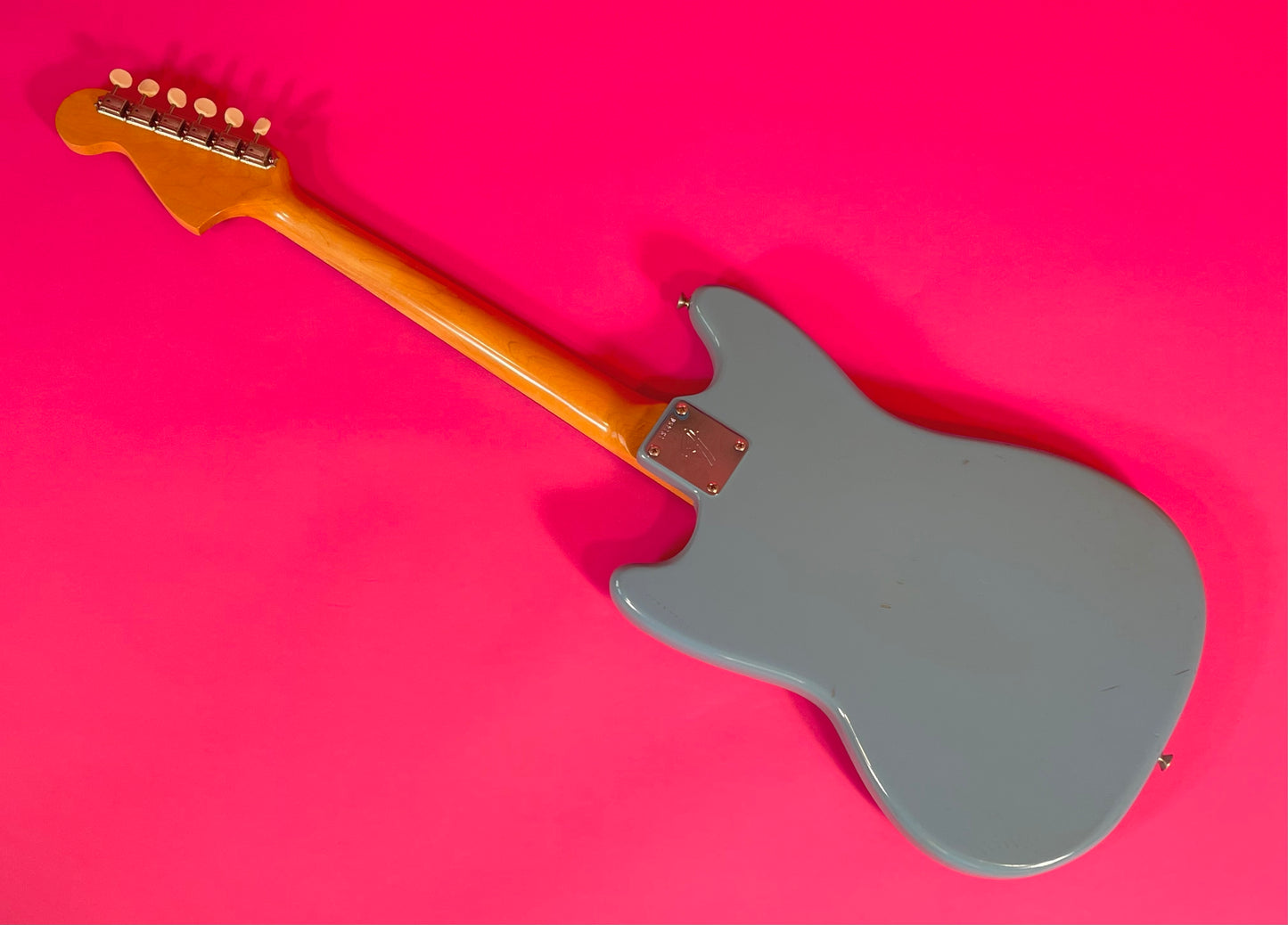 1966 Fender Musicmaster II Daphne Blue near mint condition, early small-ball headstock