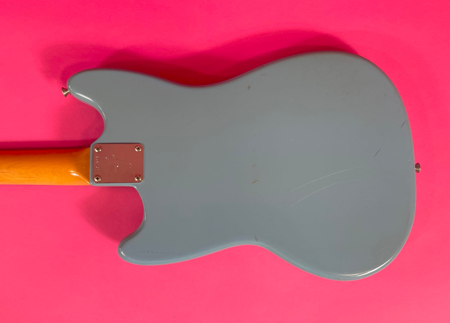 1966 Fender Musicmaster II Daphne Blue near mint condition, early small-ball headstock