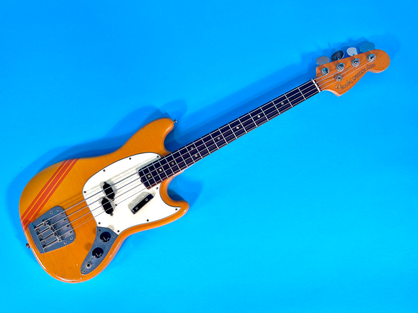 1969 Fender Mustang Bass Competition Orange matching headstock early production!