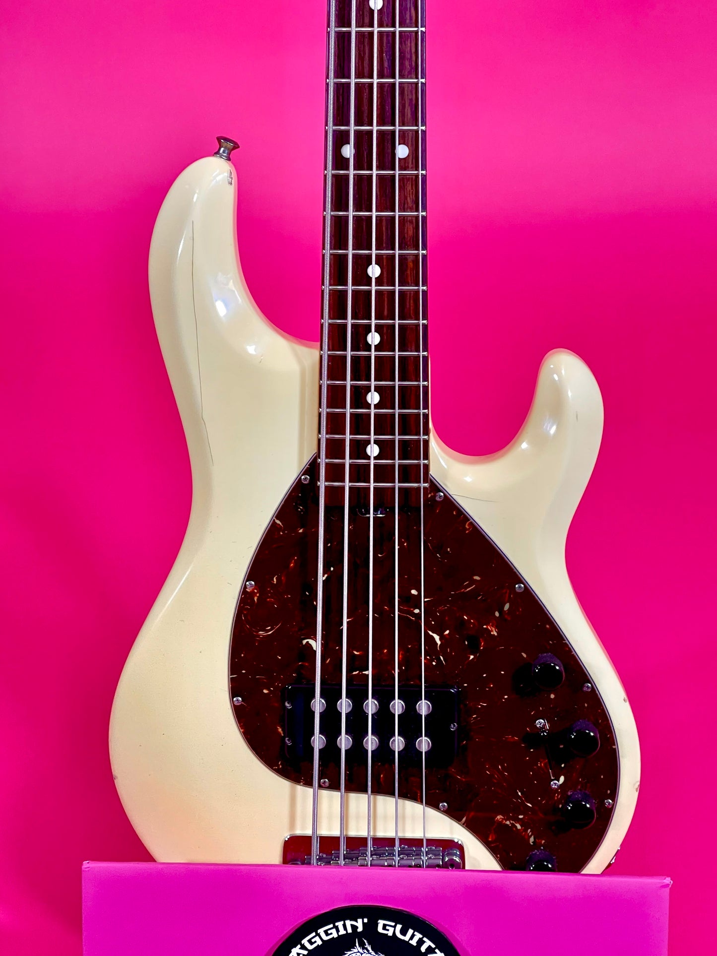 2005 Ernie Ball MusicMan Stingray 5 Limited Edition Vintage Creme Ivory finish