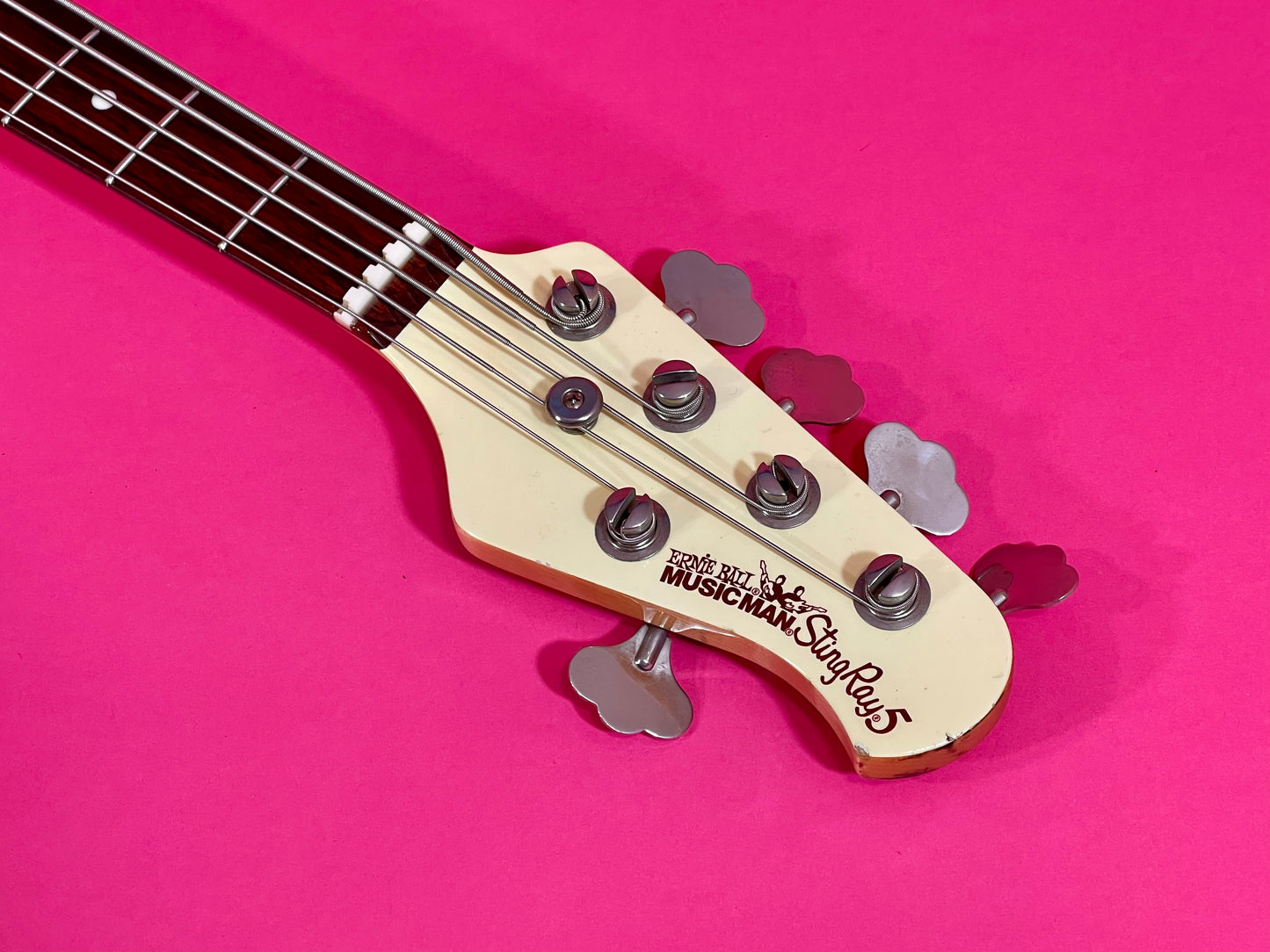 2005 Ernie Ball MusicMan Stingray 5 Limited Edition Vintage Creme Ivory finish