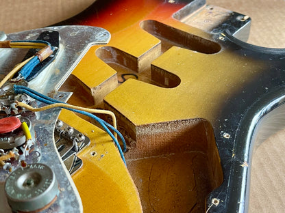 1967 Fender Stratocaster Super-Rare!  3-color Sunburst Brazilian Rosewood fingerboard