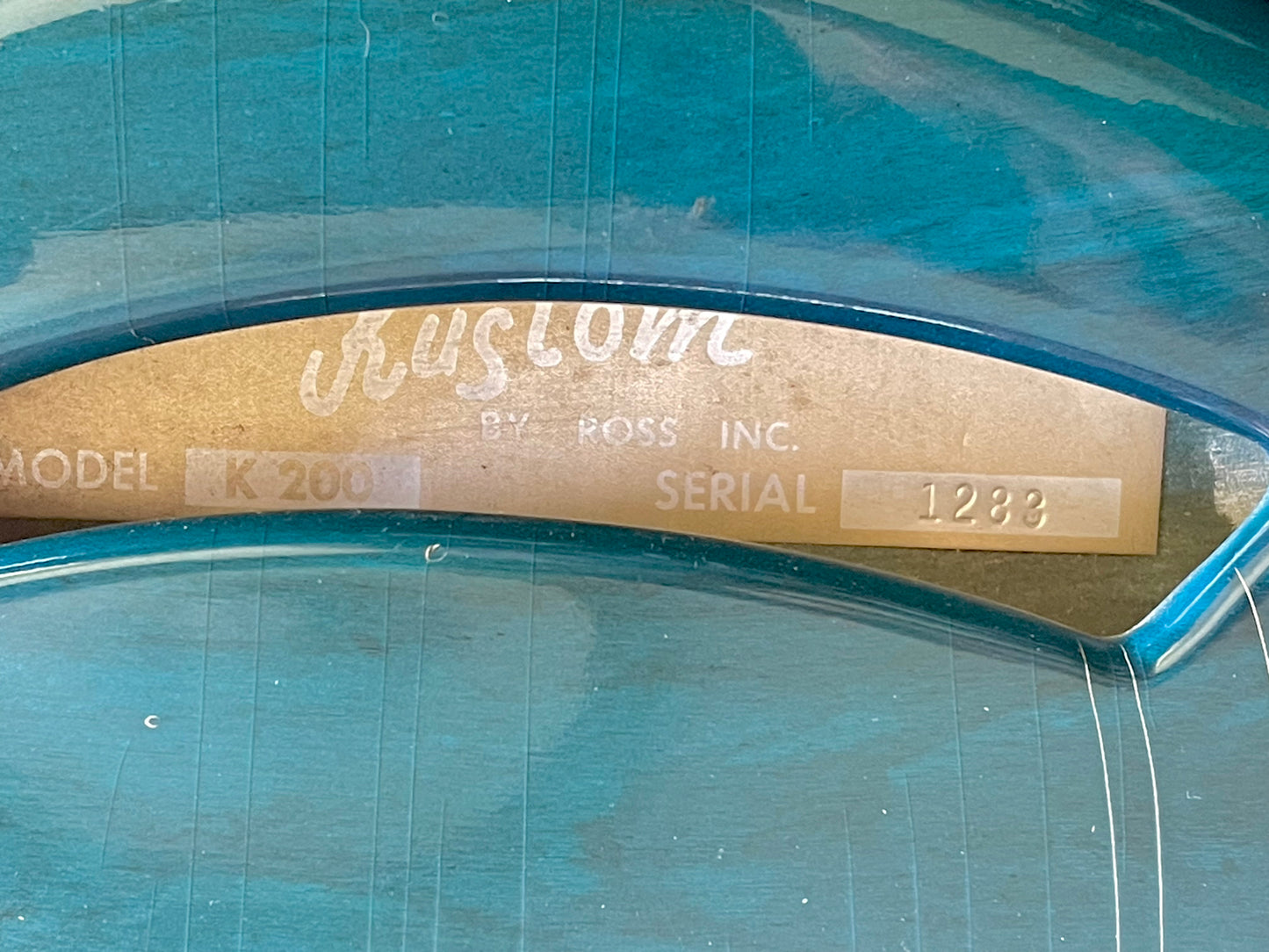 1968 Kustom K-200 Deluxe Rare Translucent Turquoise with Matching Headstock! 100% original