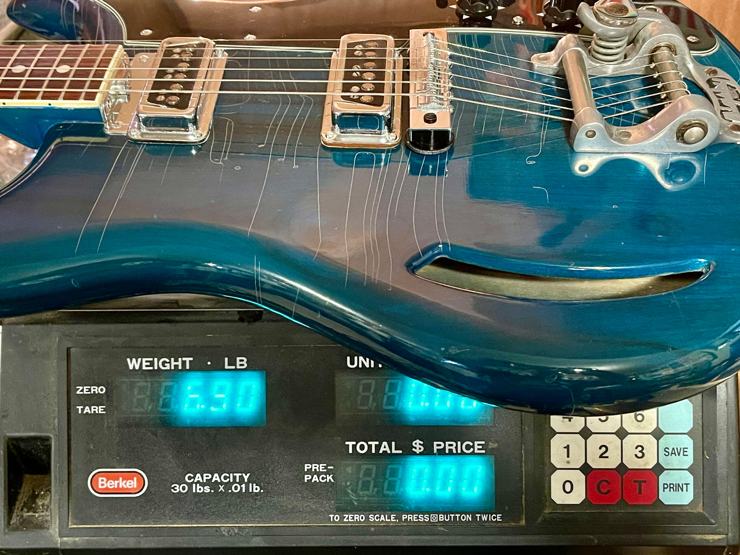1968 Kustom K-200 Deluxe Rare Translucent Turquoise with Matching Headstock! 100% original