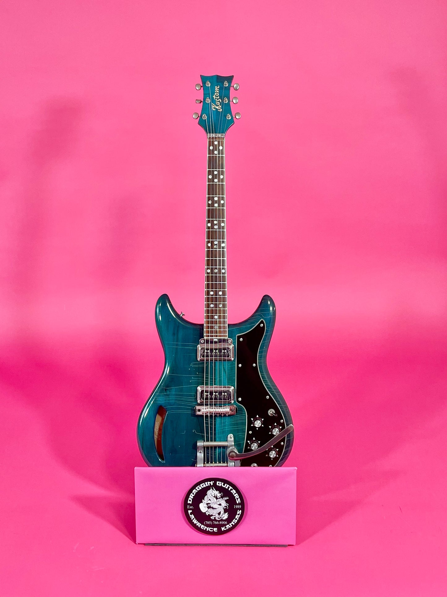 1968 Kustom K-200 Deluxe Rare Translucent Turquoise with Matching Headstock! 100% original