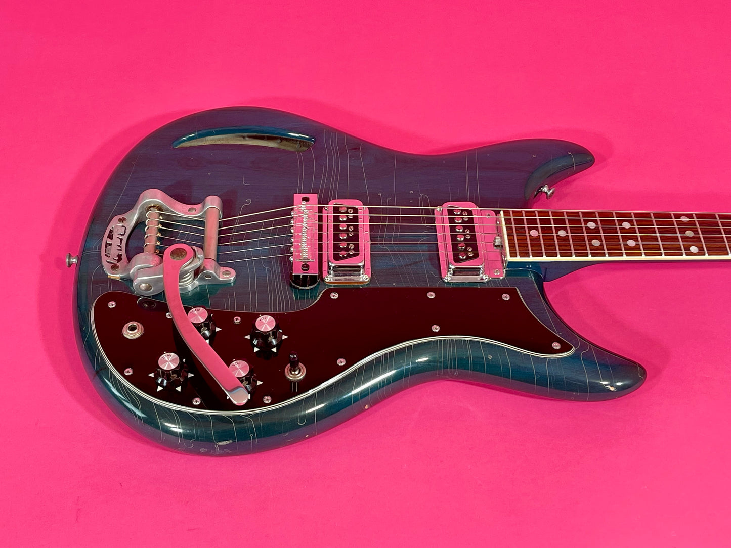 1968 Kustom K-200 Deluxe Rare Translucent Turquoise with Matching Headstock! 100% original