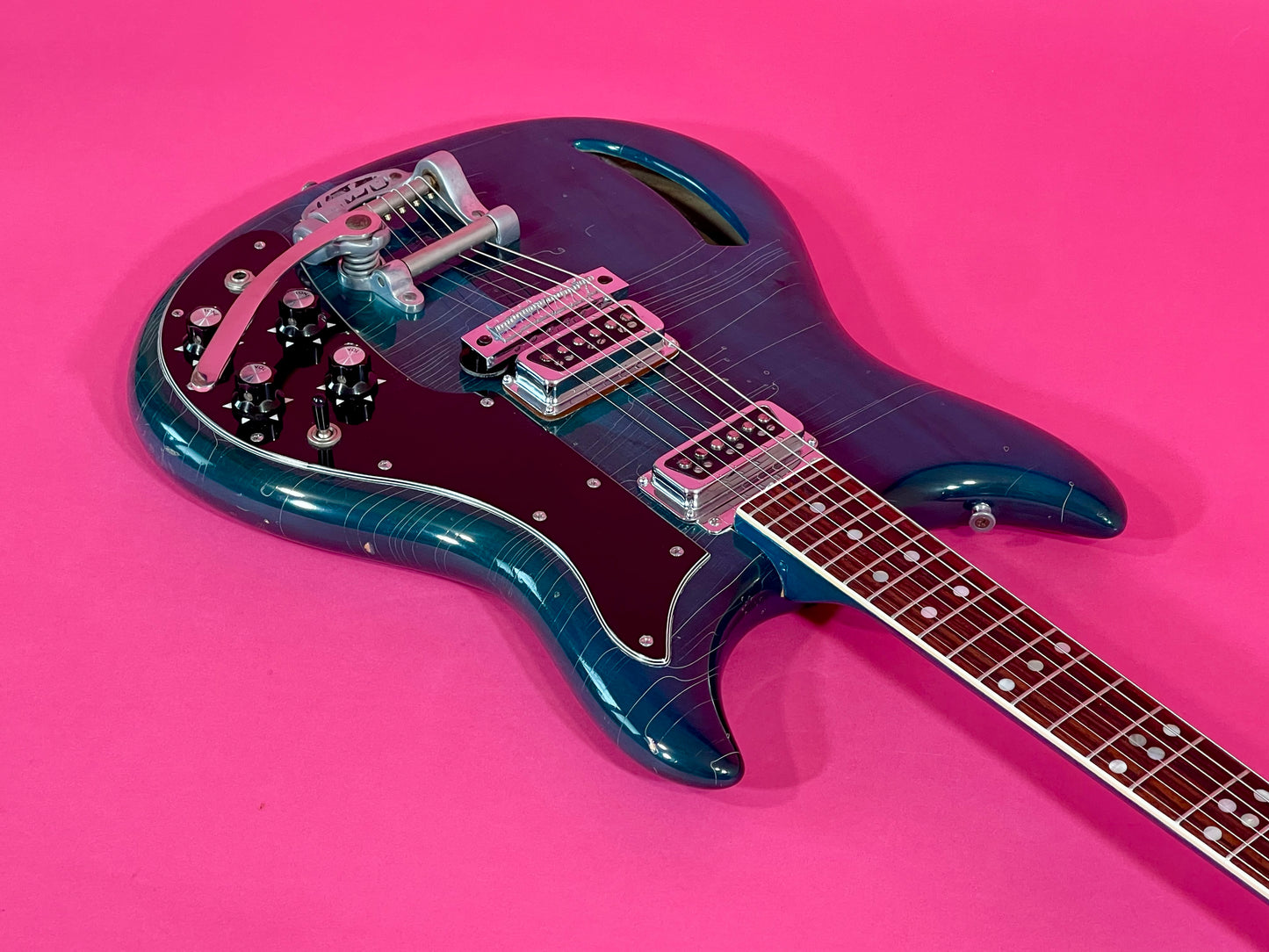 1968 Kustom K-200 Deluxe Rare Translucent Turquoise with Matching Headstock! 100% original