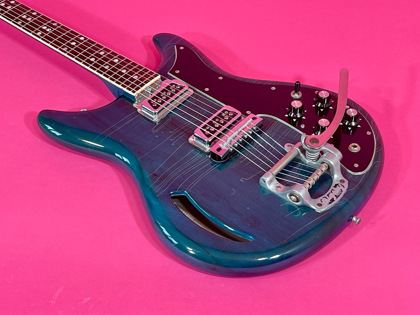 1968 Kustom K-200 Deluxe Rare Translucent Turquoise with Matching Headstock! 100% original