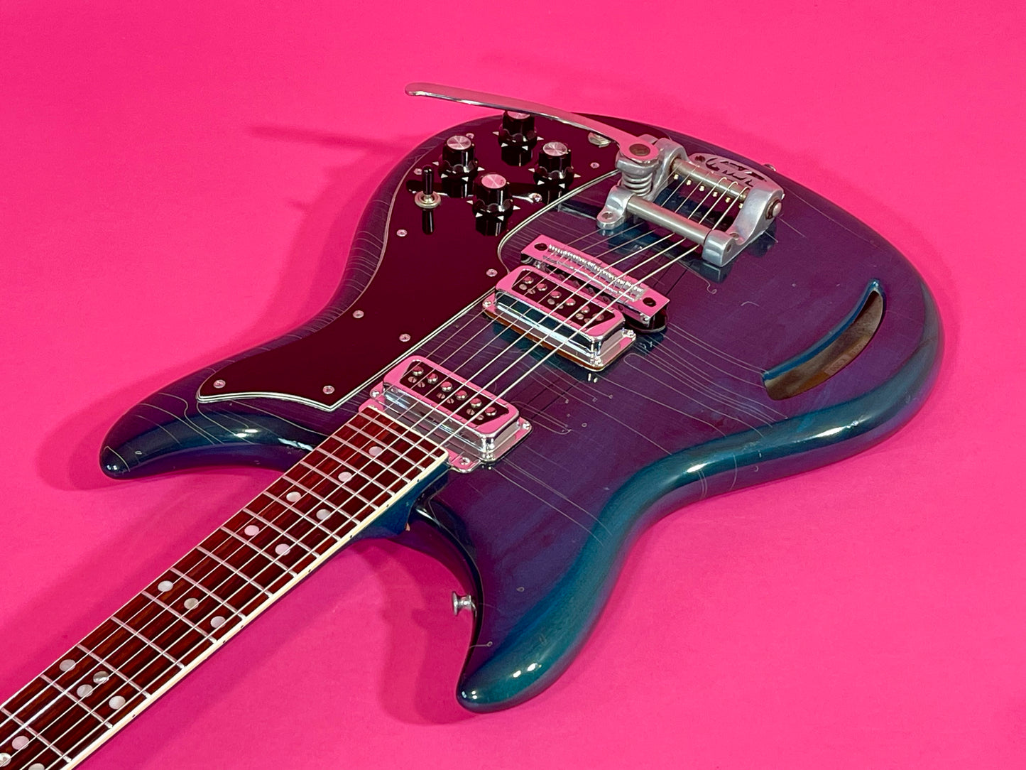 1968 Kustom K-200 Deluxe Rare Translucent Turquoise with Matching Headstock! 100% original