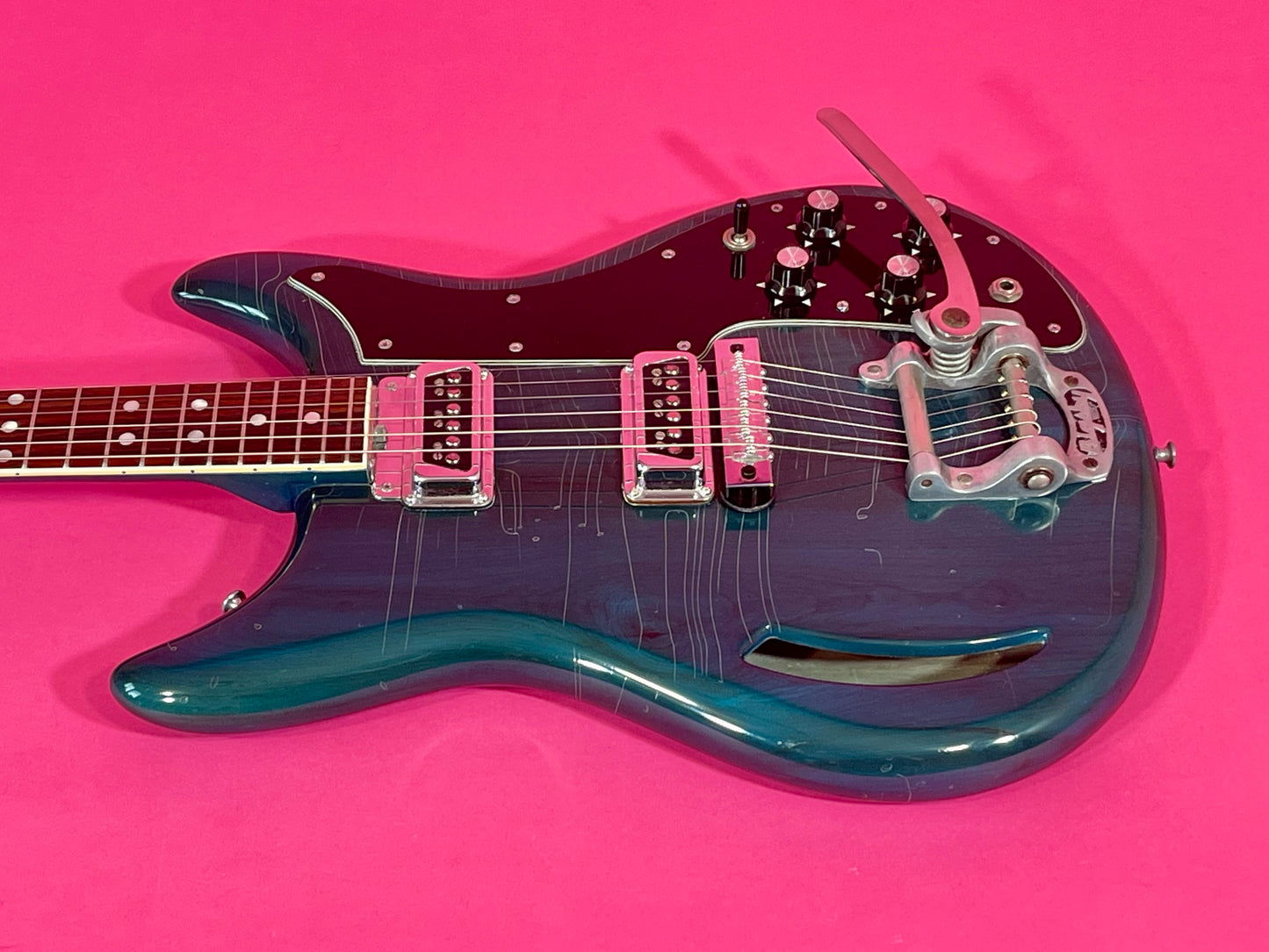 1968 Kustom K-200 Deluxe Rare Translucent Turquoise with Matching Headstock! 100% original
