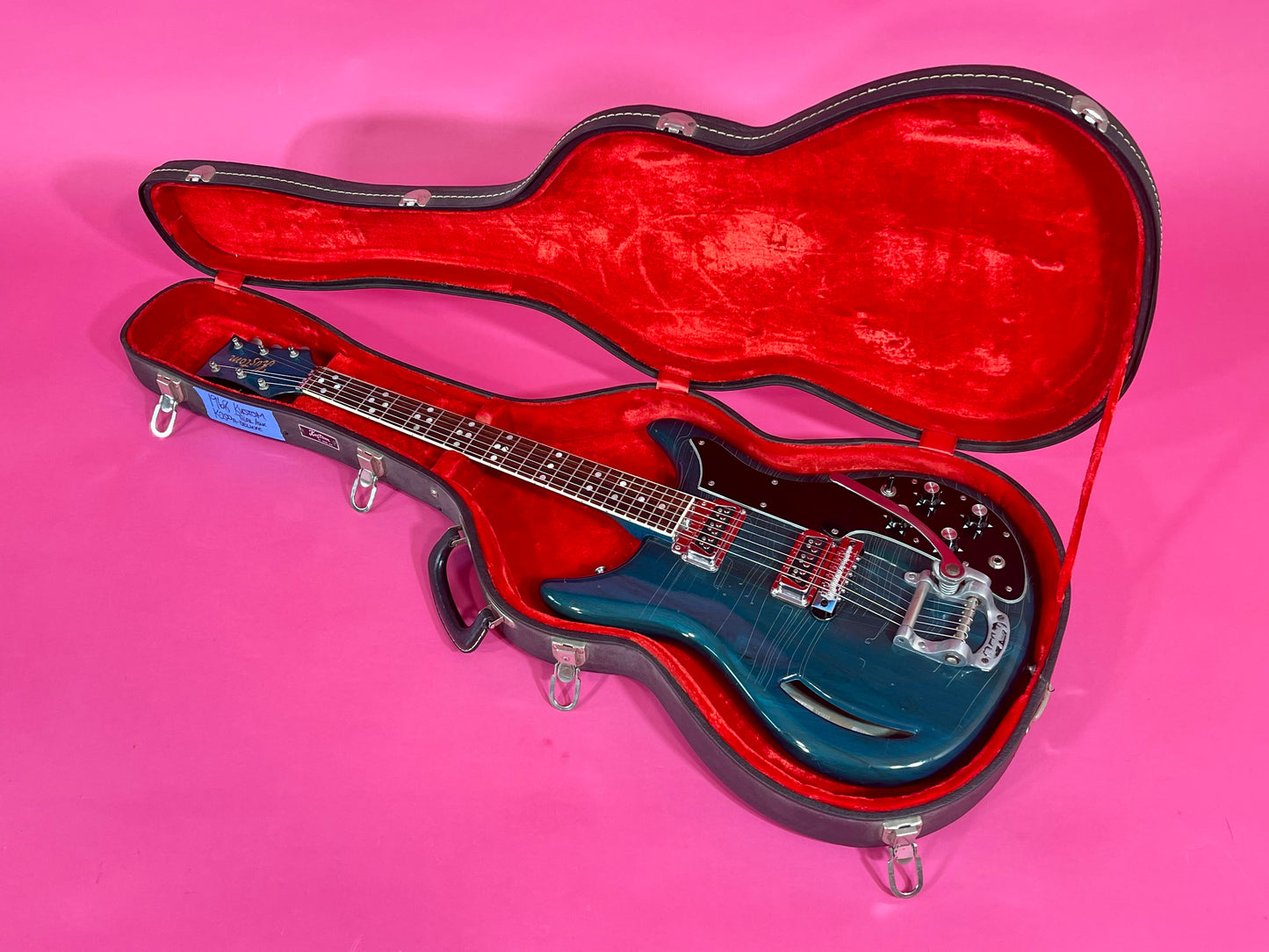 1968 Kustom K-200 Deluxe Rare Translucent Turquoise with Matching Headstock! 100% original