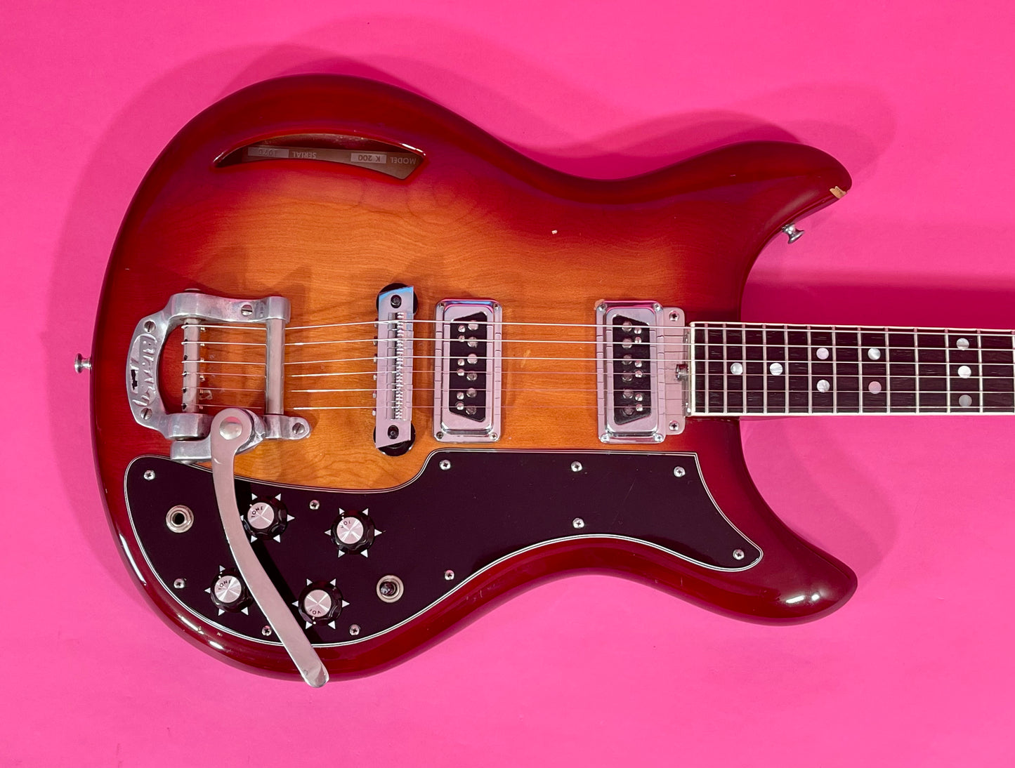 1968 Kustom K-200 Deluxe Rare Cherry Sunburst with Matching Headstock! 100% original