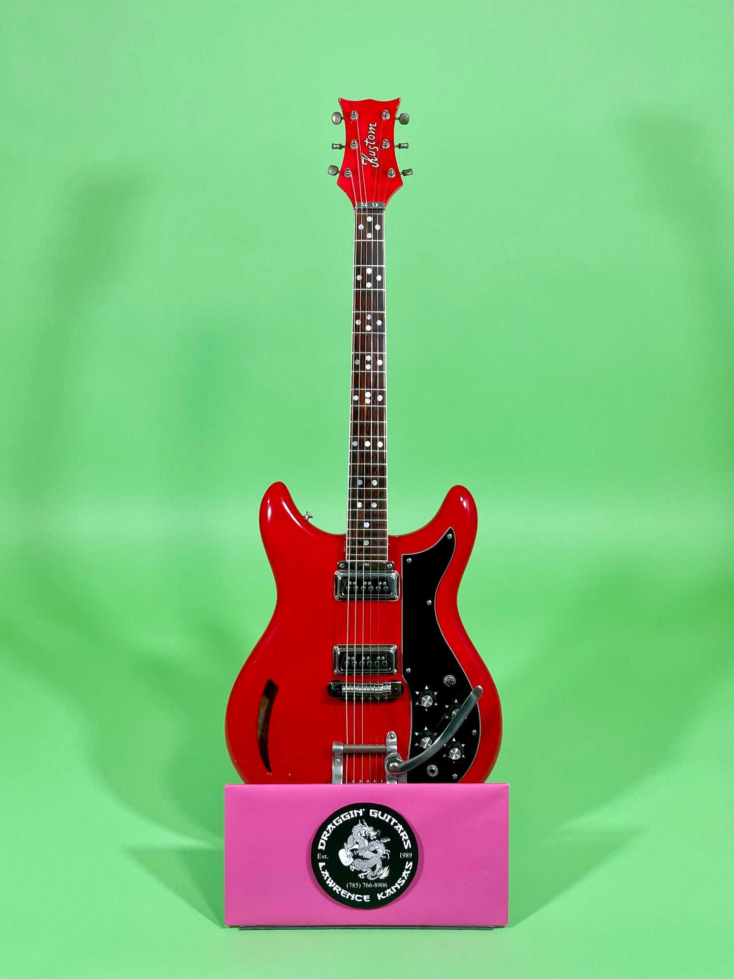 1968 Kustom K-200 Deluxe Model Cherry Red finish & matching headstock! 100% OG Rare