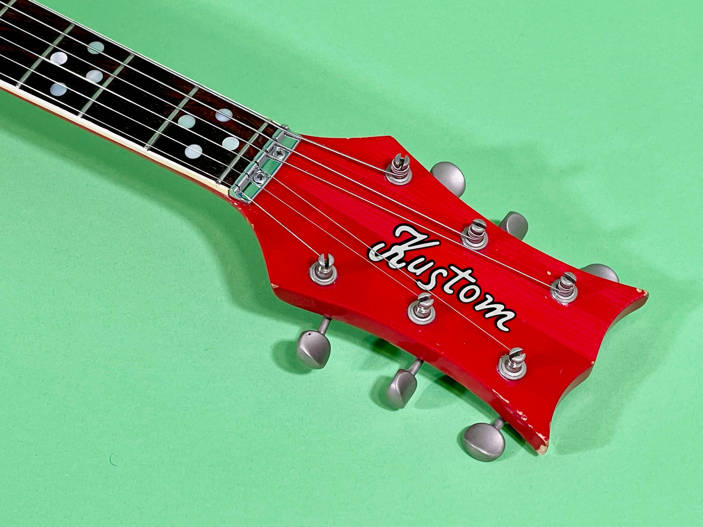 1968 Kustom K-200 Deluxe Model Cherry Red finish & matching headstock! 100% OG Rare