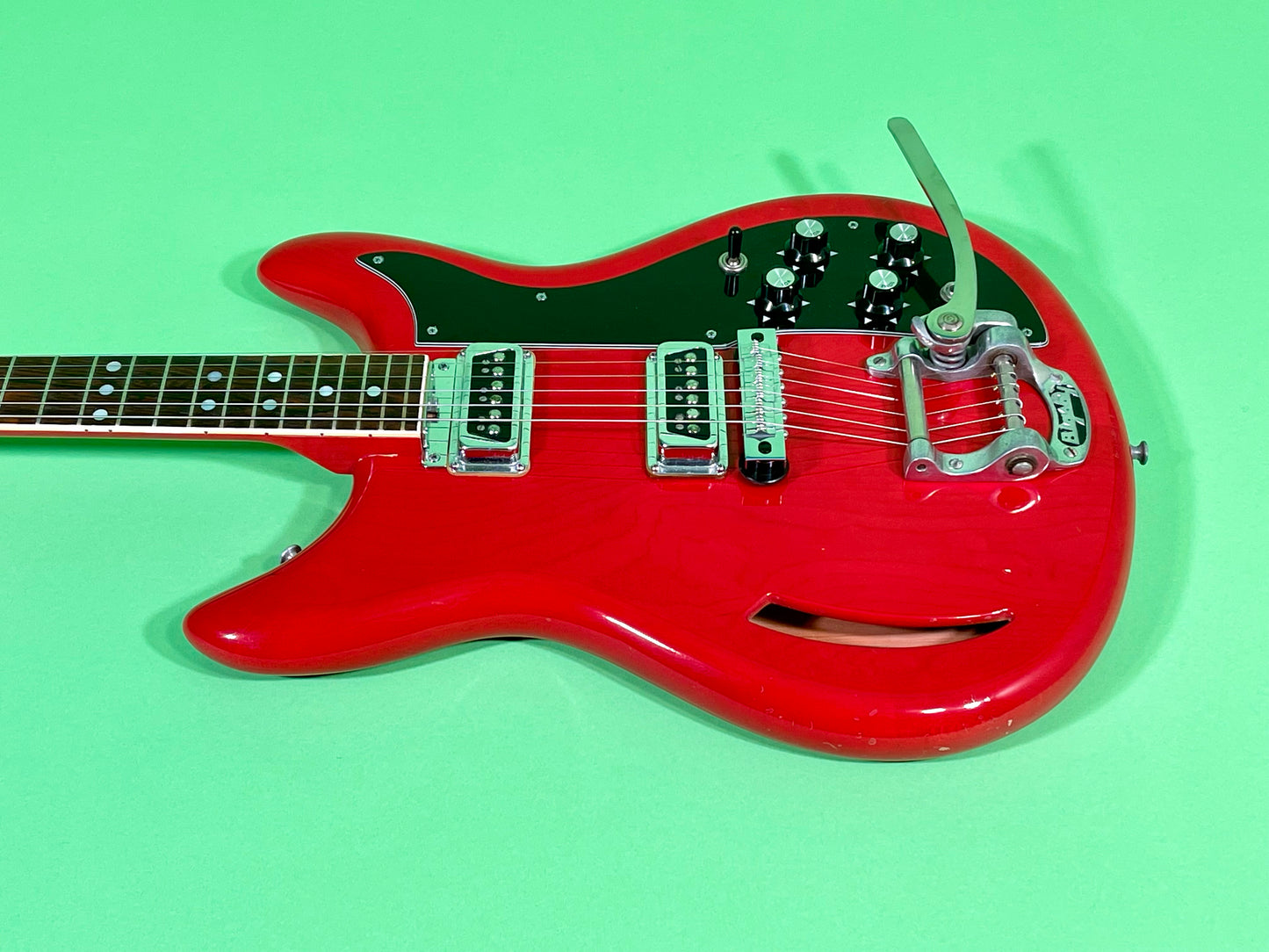 1968 Kustom K-200 Deluxe Model Cherry Red finish & matching headstock! 100% OG Rare