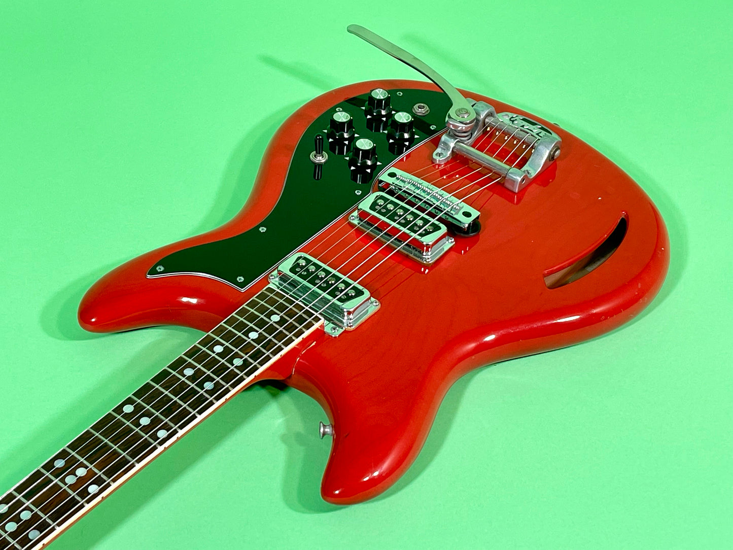 1968 Kustom K-200 Deluxe Model Cherry Red finish & matching headstock! 100% OG Rare