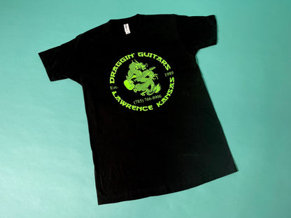 Draggin' Guitars OG Blackguard 2022 Tour T-shirt Black with Sublime Green ink