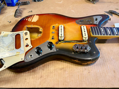 1969 Fender Jaguar 100% Original Rare factory "Faux-Burst" finish!