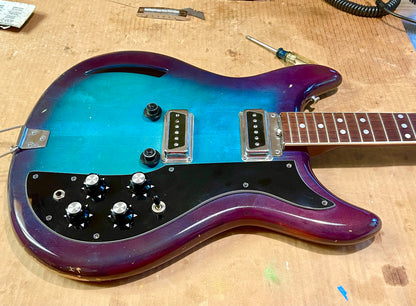 1968 Kustom K-200 Turquoise & Purple Sunburst AKA "Wineburst"