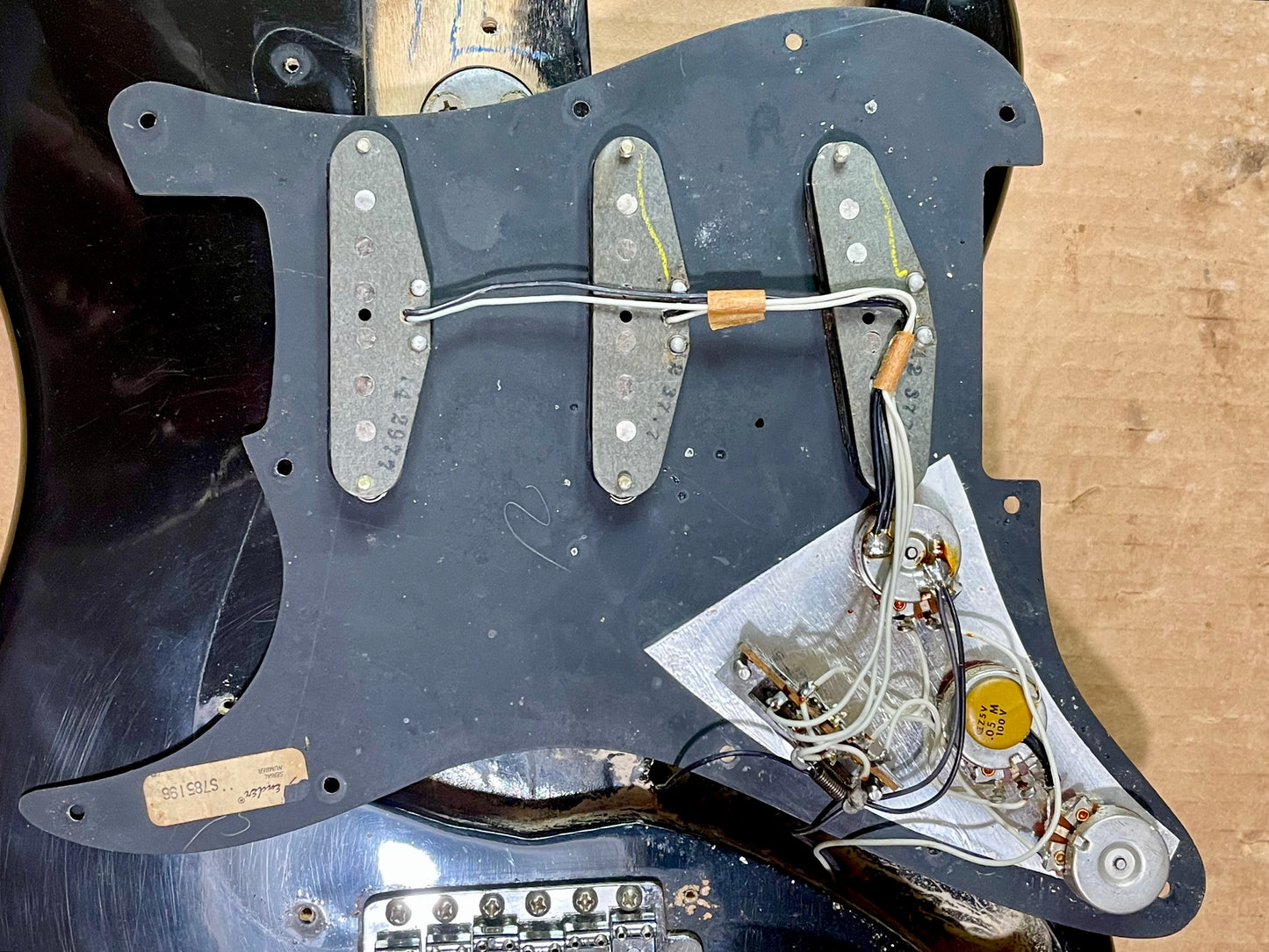 1977 Fender Stratocaster Black 100% Original w/Factory Inspection Tag!