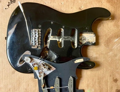 1977 Fender Stratocaster Black 100% Original w/Factory Inspection Tag!
