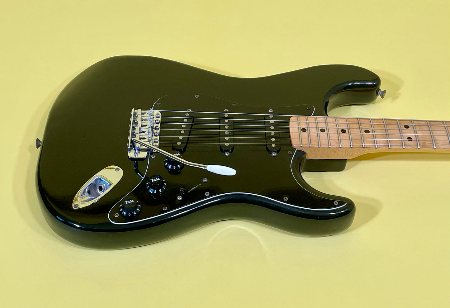 1977 Fender Stratocaster Black 100% Original w/Factory Inspection Tag!