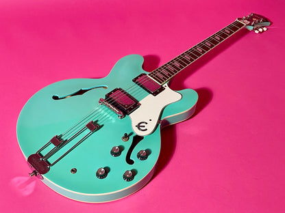 1998 Epiphone Riviera Rare Turquoise with Frequensator Split-tailpiece