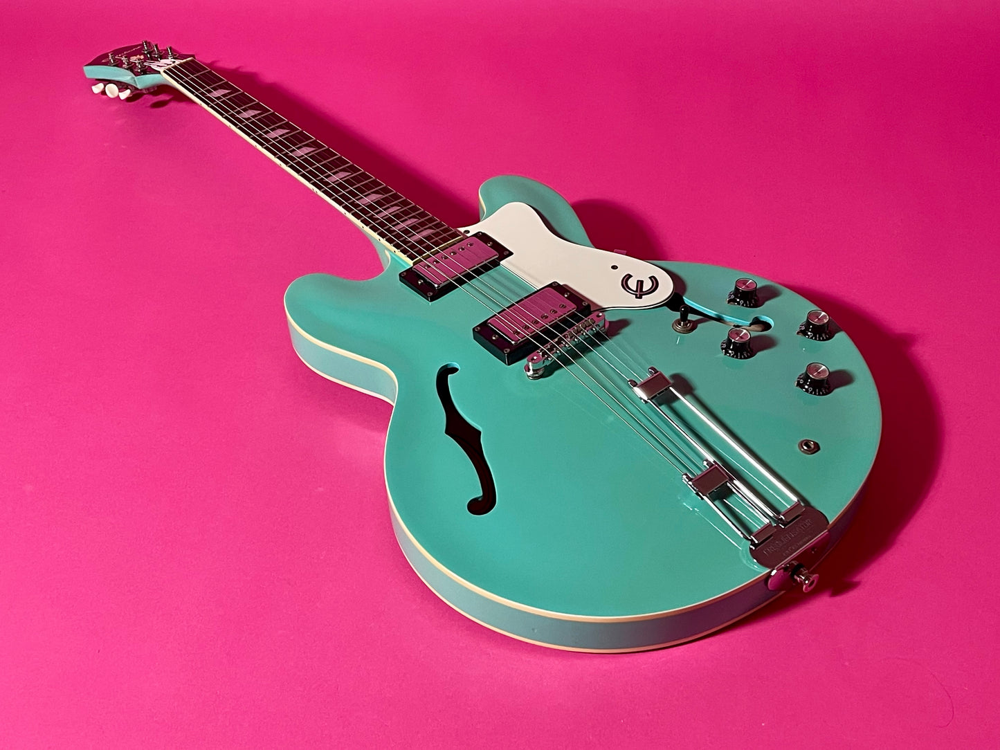 1998 Epiphone Riviera Rare Turquoise with Frequensator Split-tailpiece