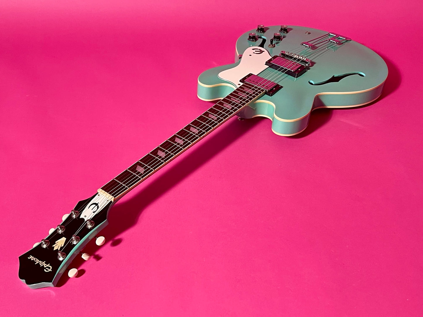 1998 Epiphone Riviera Rare Turquoise with Frequensator Split-tailpiece