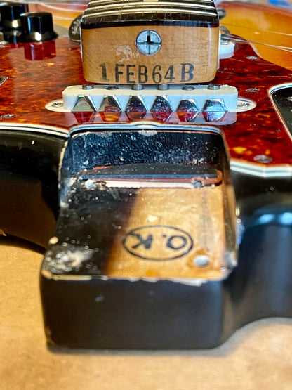 1964 Fender Jaguar 3-Color Sunburst Clay Dots