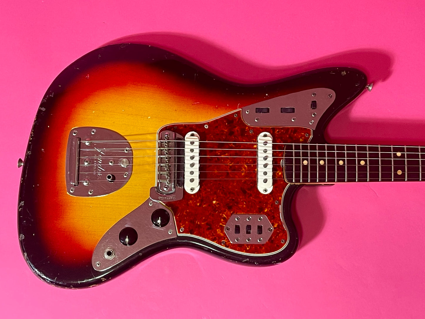 1964 Fender Jaguar 3-Color Sunburst Clay Dots