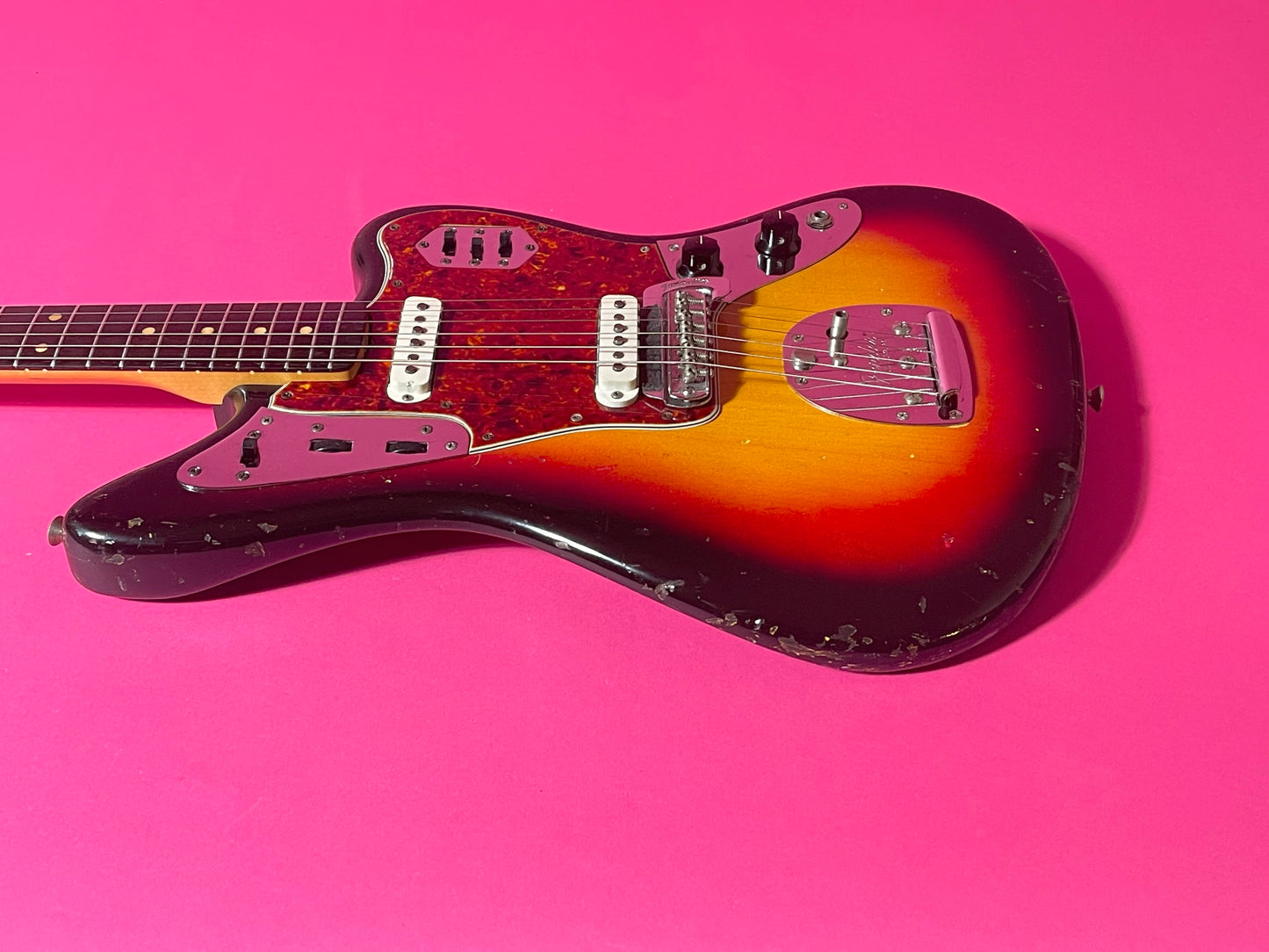 1964 Fender Jaguar 3-Color Sunburst Clay Dots