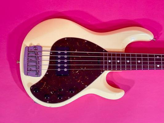 2005 Ernie Ball MusicMan Stingray 5 Limited Edition Vintage Creme Ivory finish