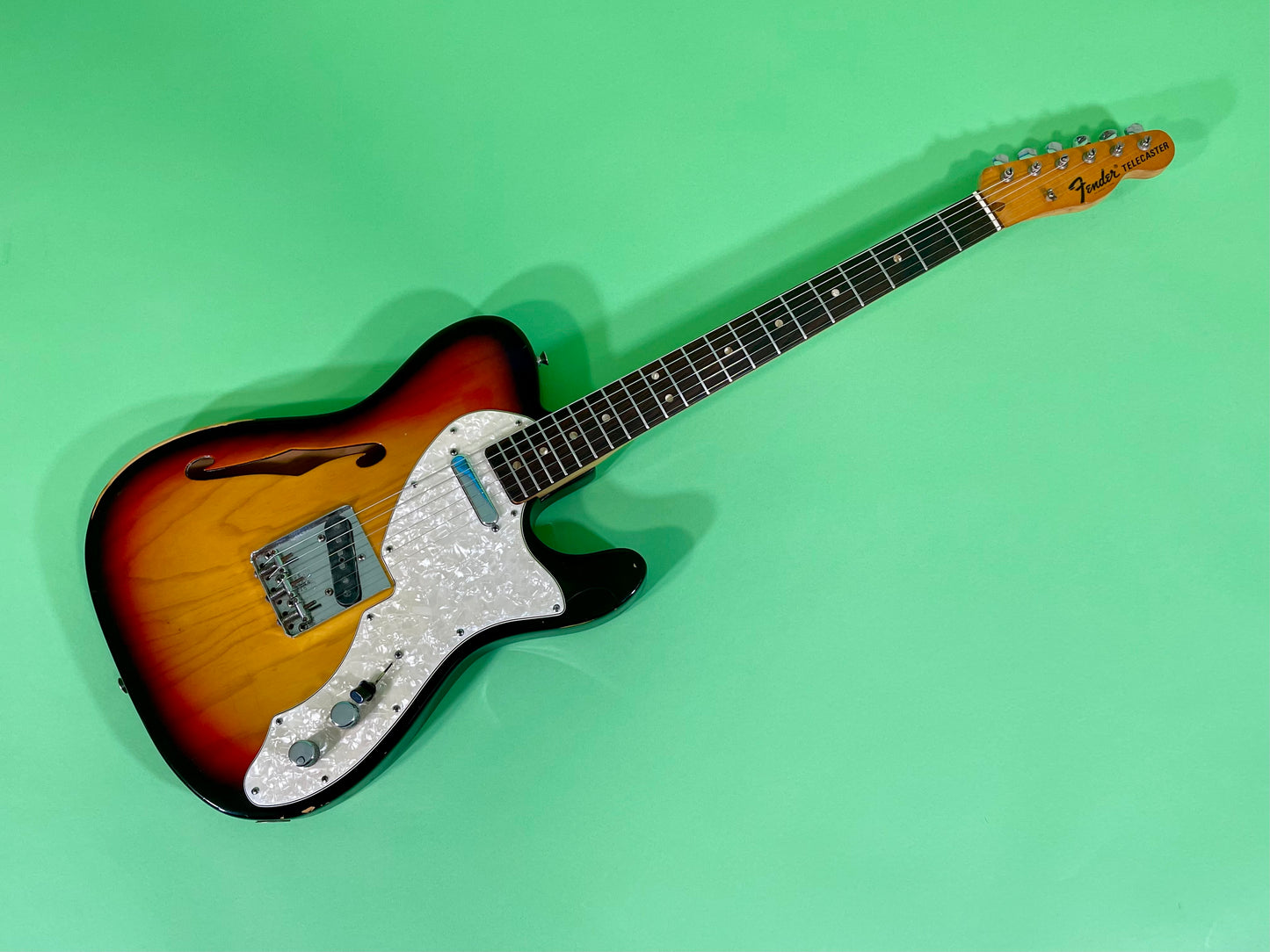 1971 Fender Telecaster Thinline 3-color Sunburst Rosewood fingerboard!