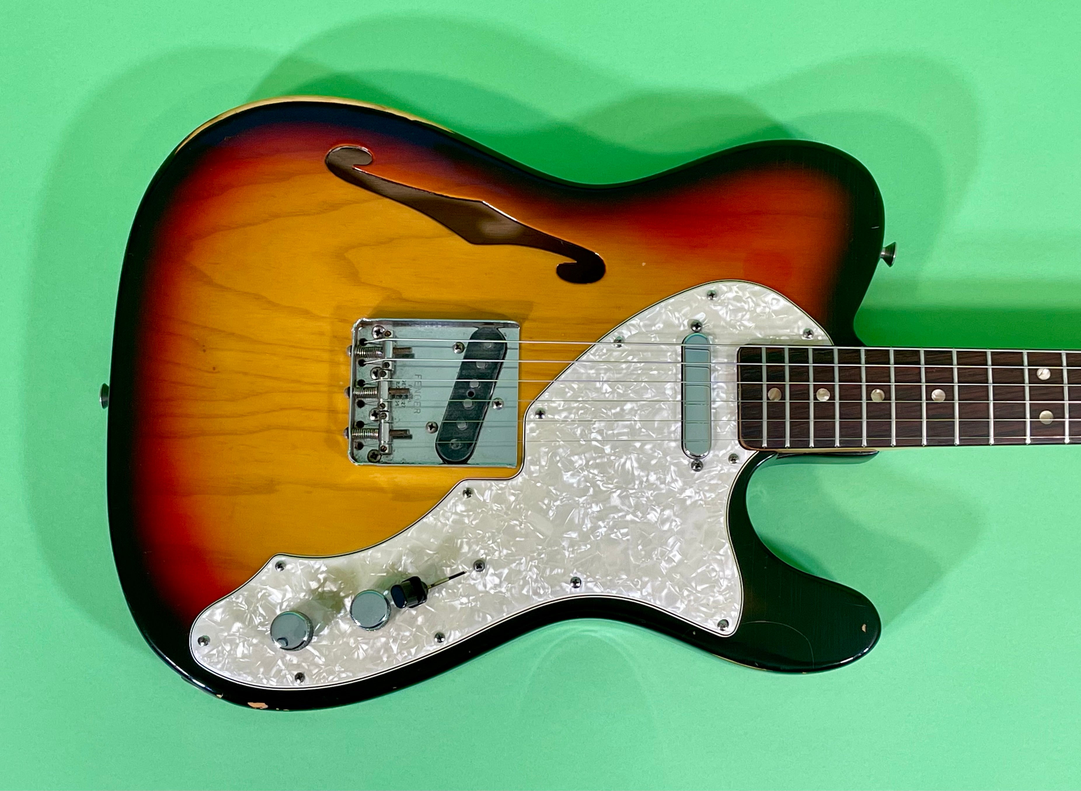 Telecaster Color Patterns 1971 Fender Telecaster Thinline 3-color Sunburst Rosewood fingerboard ...