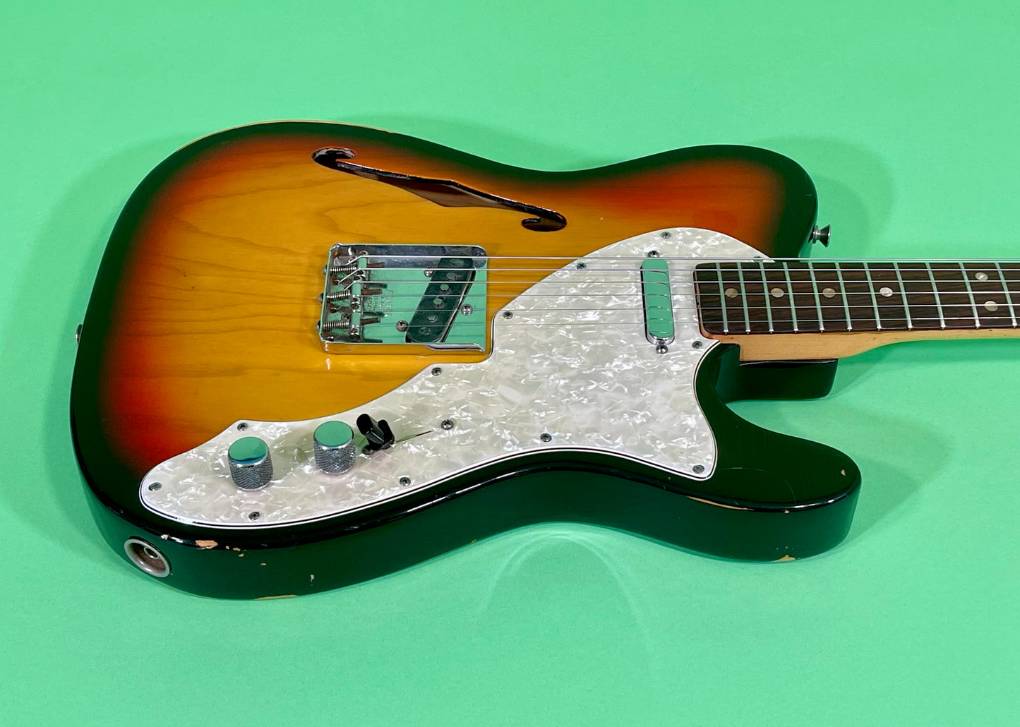1971 Fender Telecaster Thinline 3-color Sunburst Rosewood fingerboard!