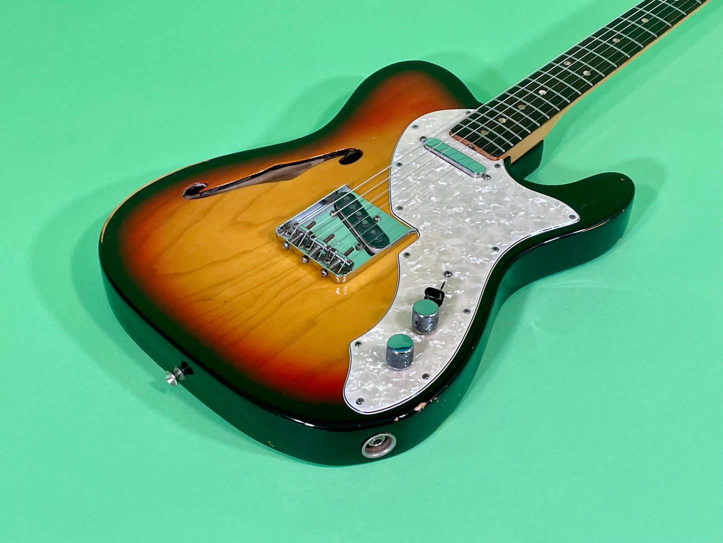 1971 Fender Telecaster Thinline 3-color Sunburst Rosewood fingerboard!
