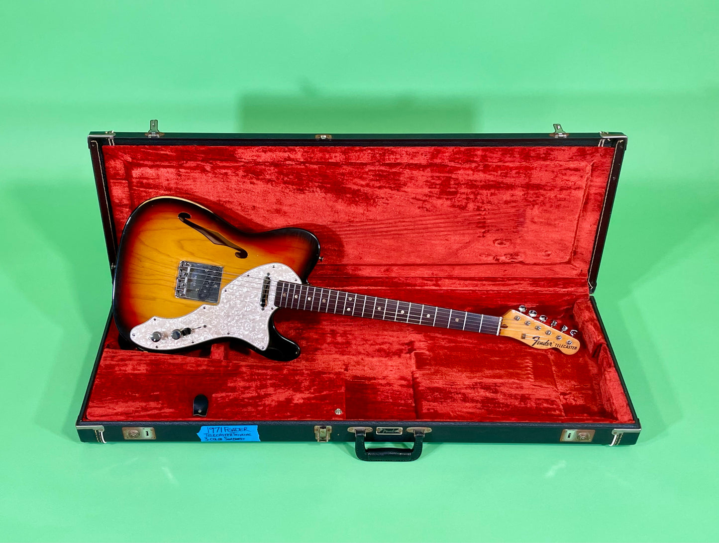 1971 Fender Telecaster Thinline 3-color Sunburst Rosewood fingerboard!