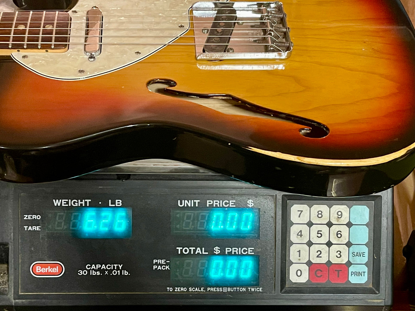 1971 Fender Telecaster Thinline 3-color Sunburst Rosewood fingerboard!